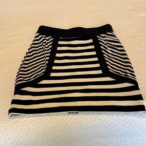 fab'rik Blue and White Striped Mini Skirt